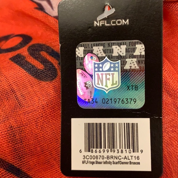 ⭐️NWT🏈NFL Denver BRONCOS Infinity Scarf with Fringe🐴 - Picture 5 of 7